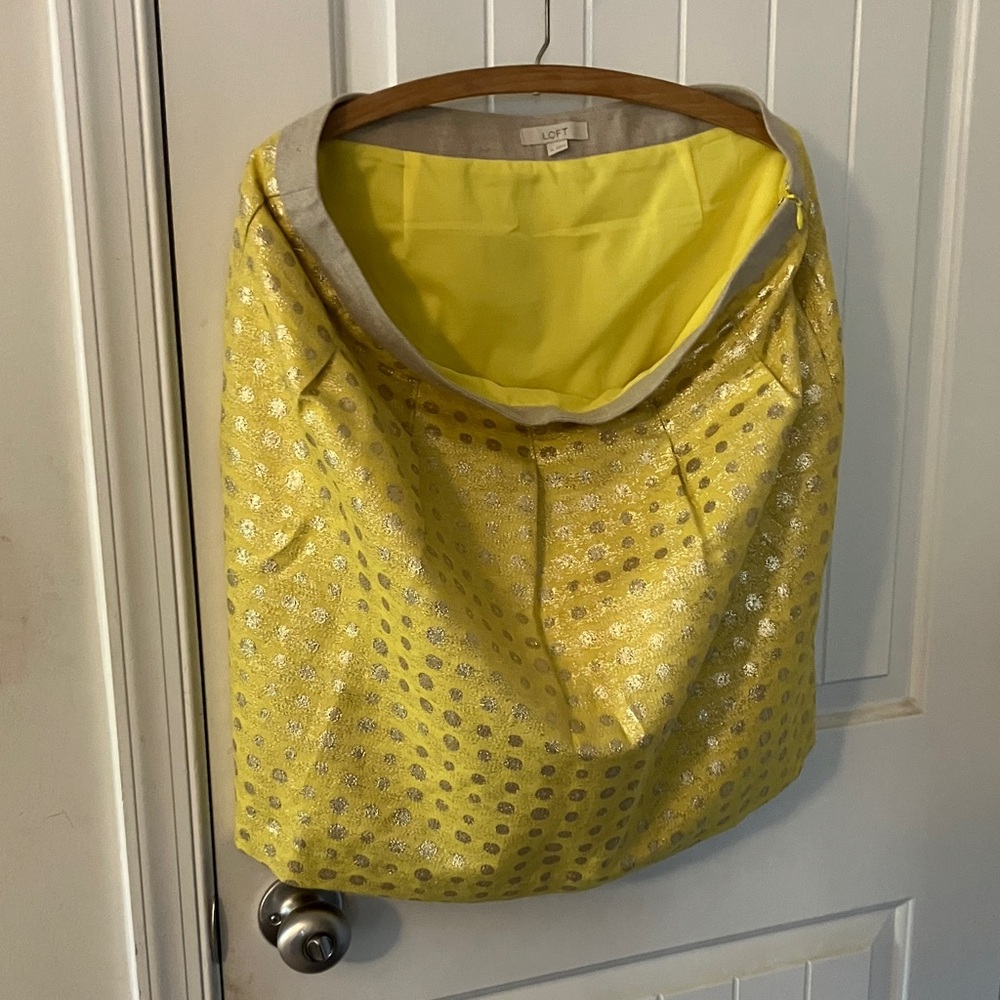LOFT Yellow and Silver Tote Bag